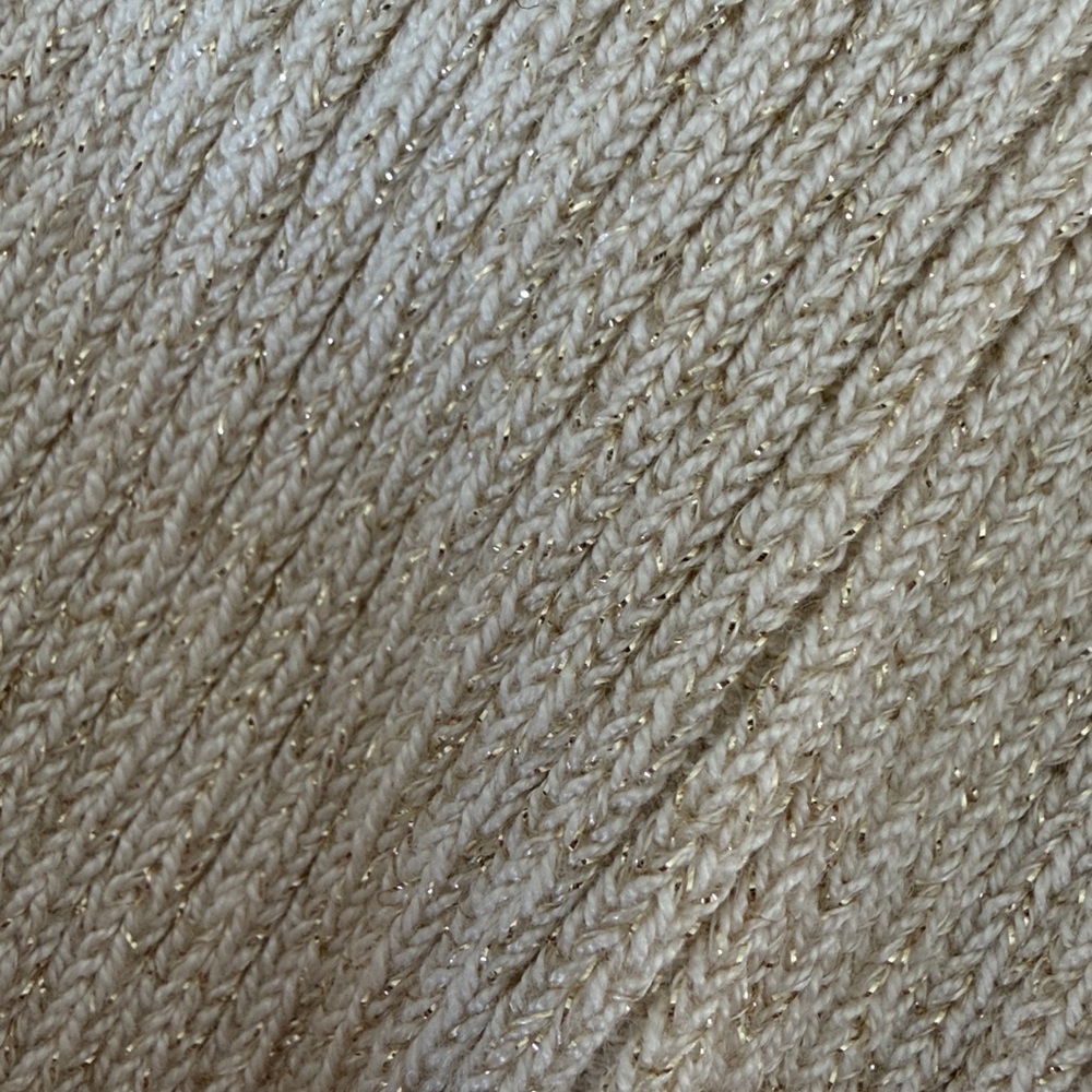 NWT Express Rib-knit Cream & Gold Ruffled Turtleneck - Picture 3 of 3